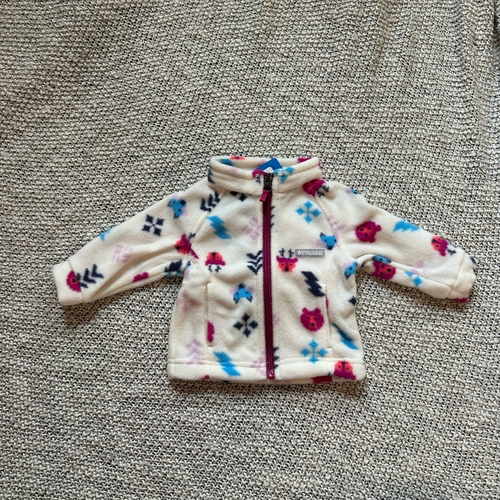 NWT Patterned Fleece Jacket with Zipper